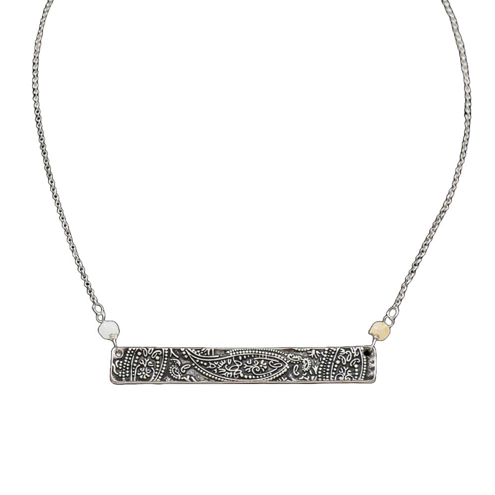 image of Women's Antique Paisley Bar Necklace