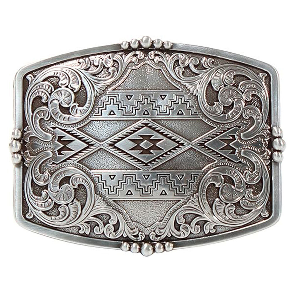 image of Men's Rectangle Aztec Floral Belt Buckle