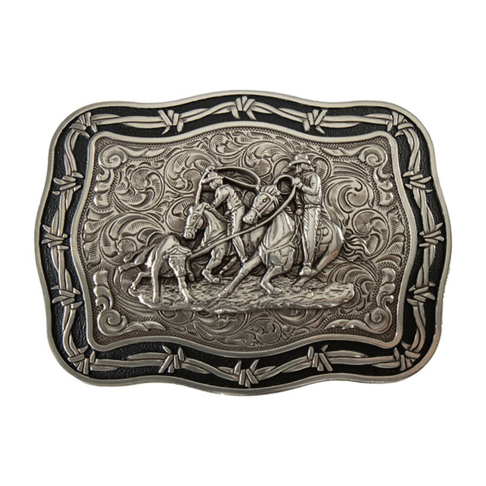 image of Men's Rectangle Team Roper Belt Buckle