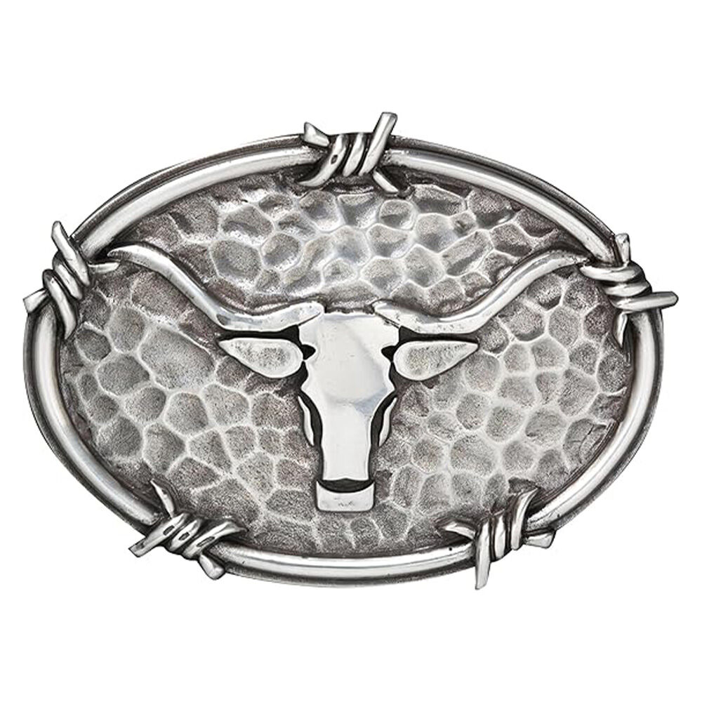 image of Men's Steer Head Barbwire Belt Buckle