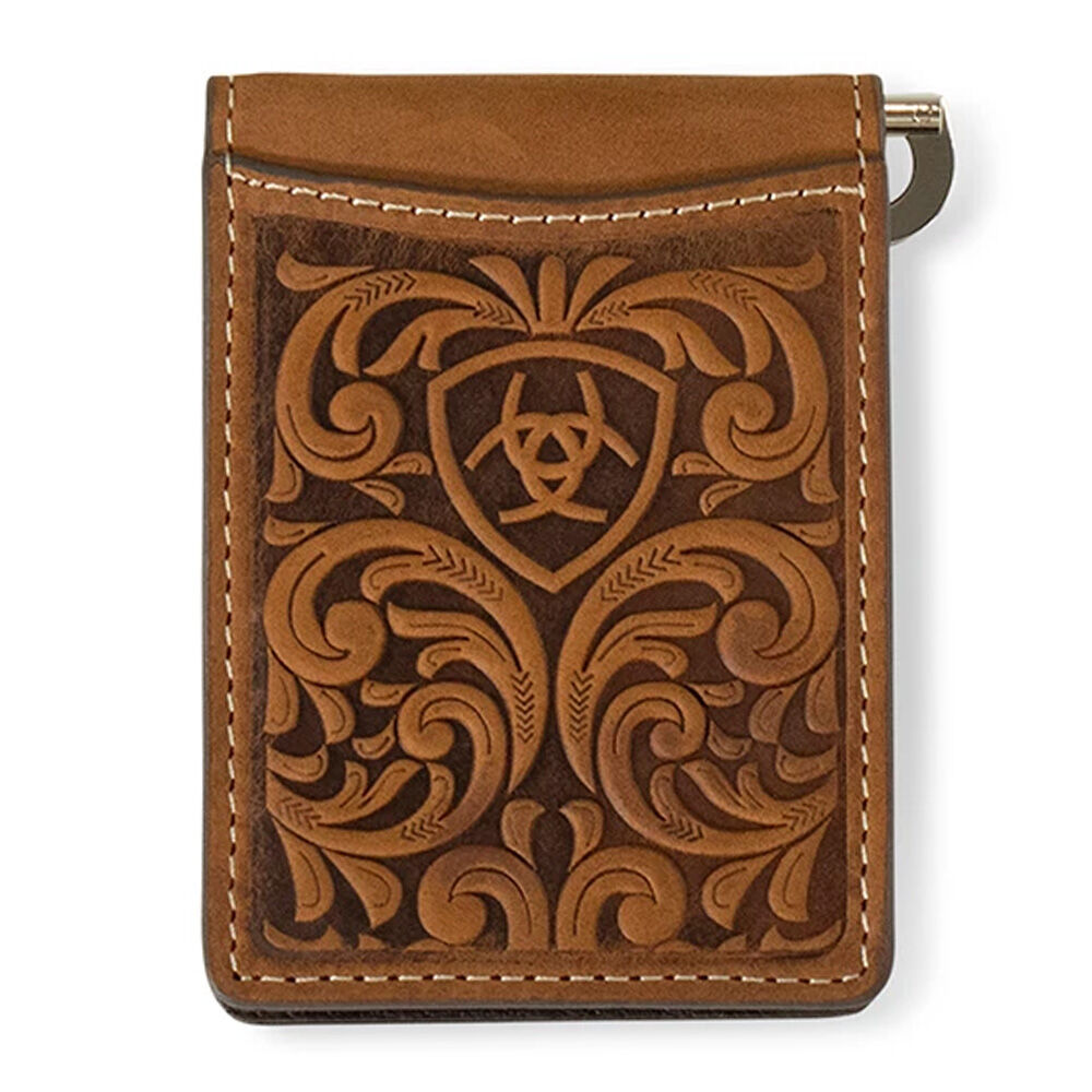 image of Men's Scrolling Embossed Money Clip Wallet