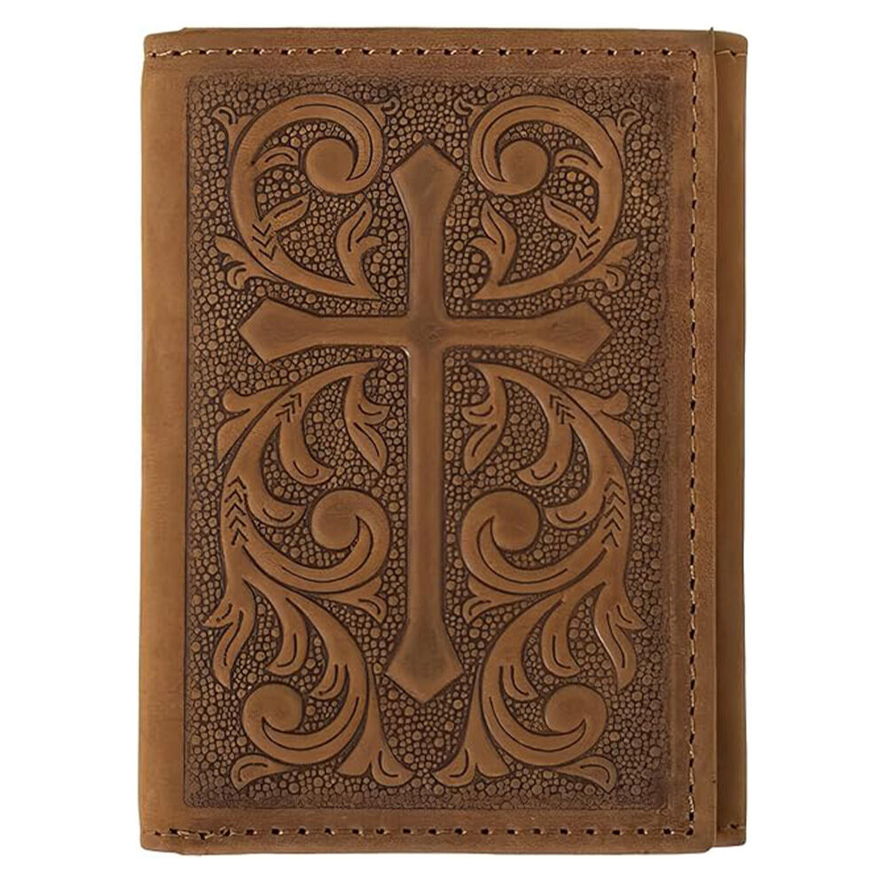 image of Men's Cross Embossed Trilfold Wallet