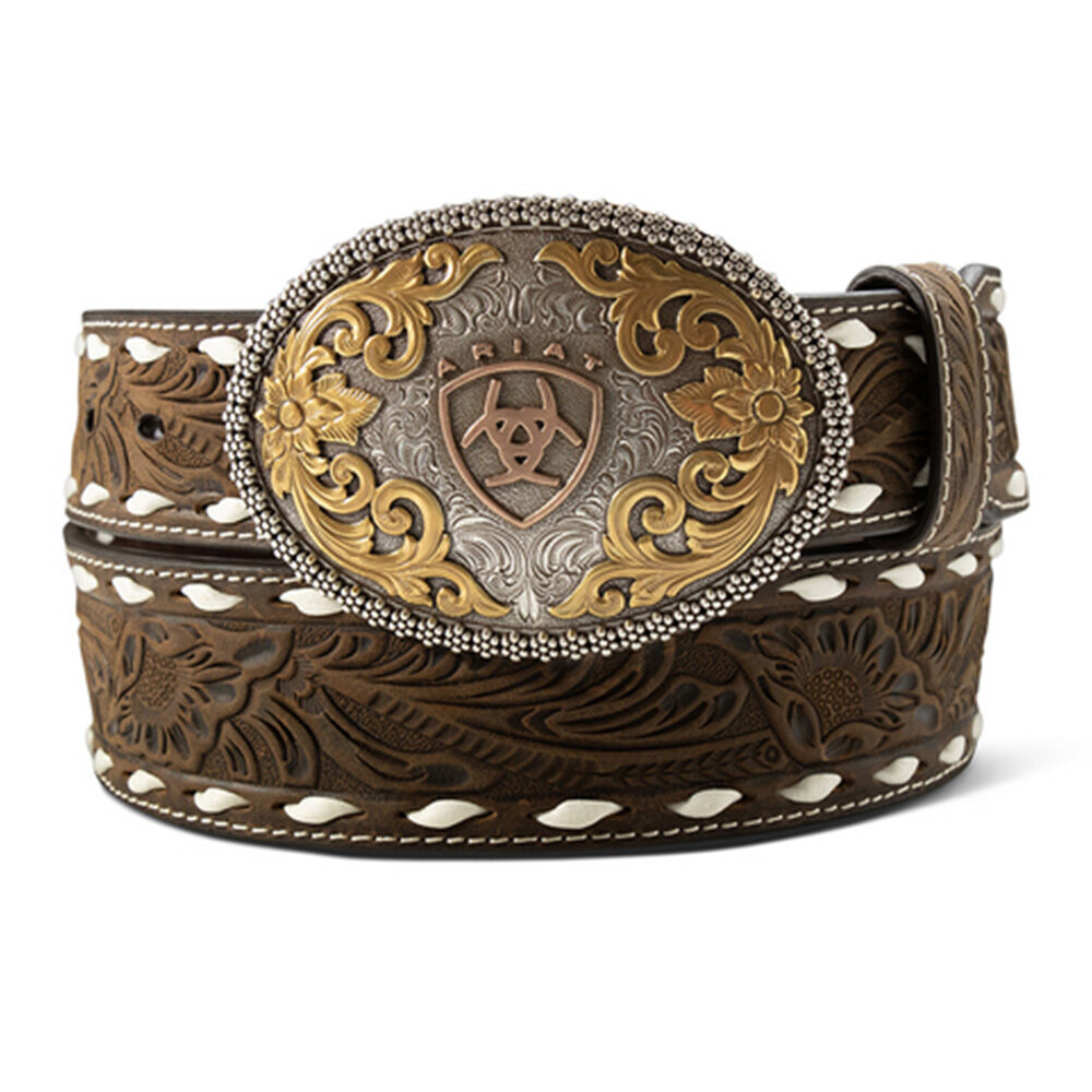 image of Men's Floral Embossed with Oval Buckle