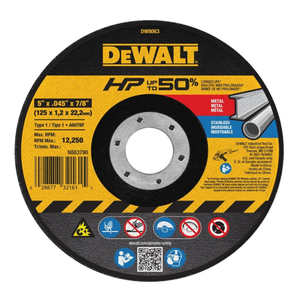 image of 5 in x .045 in x 7/8 in Abrasive Metal/INOX Cutting Wheel