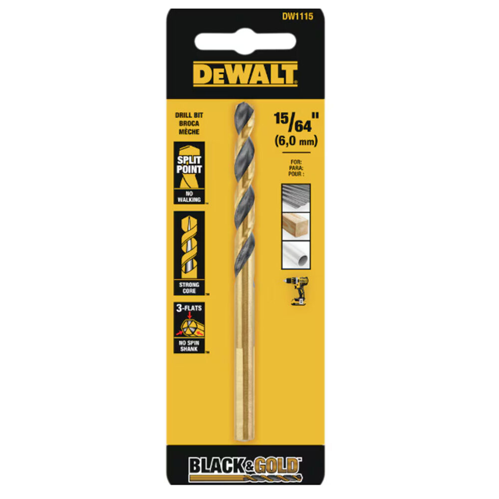 image of 15/64 in Black Oxide Split Point Drill Bit