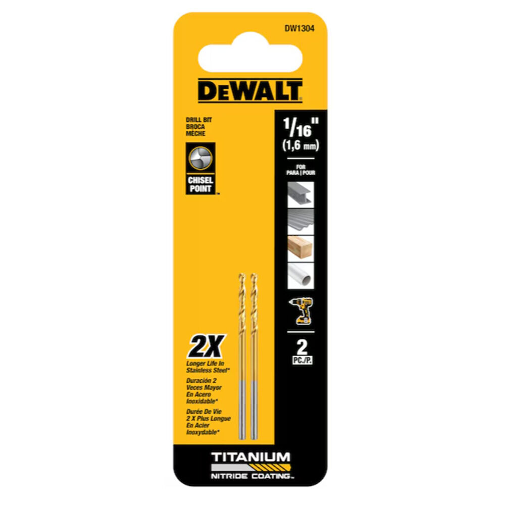 image of 1/16 in Titanium Twist Drill Bits- 2 pc