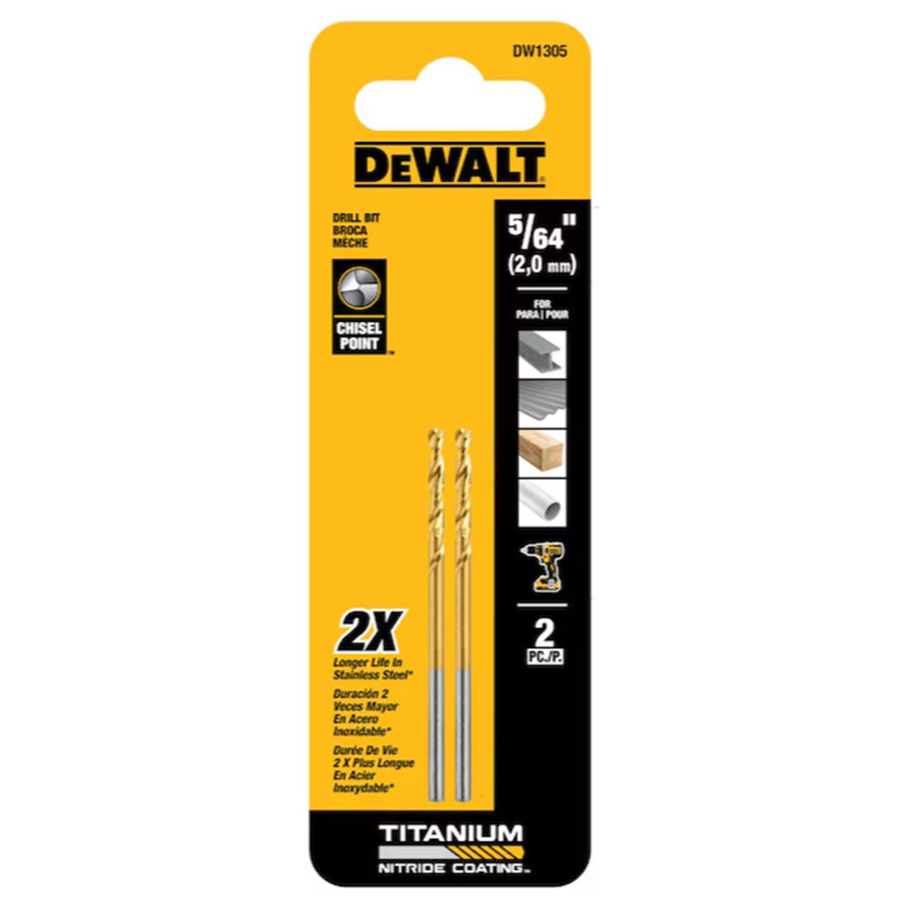 image of 5/64 in Titanium Twist Drill Bits- 2 pc