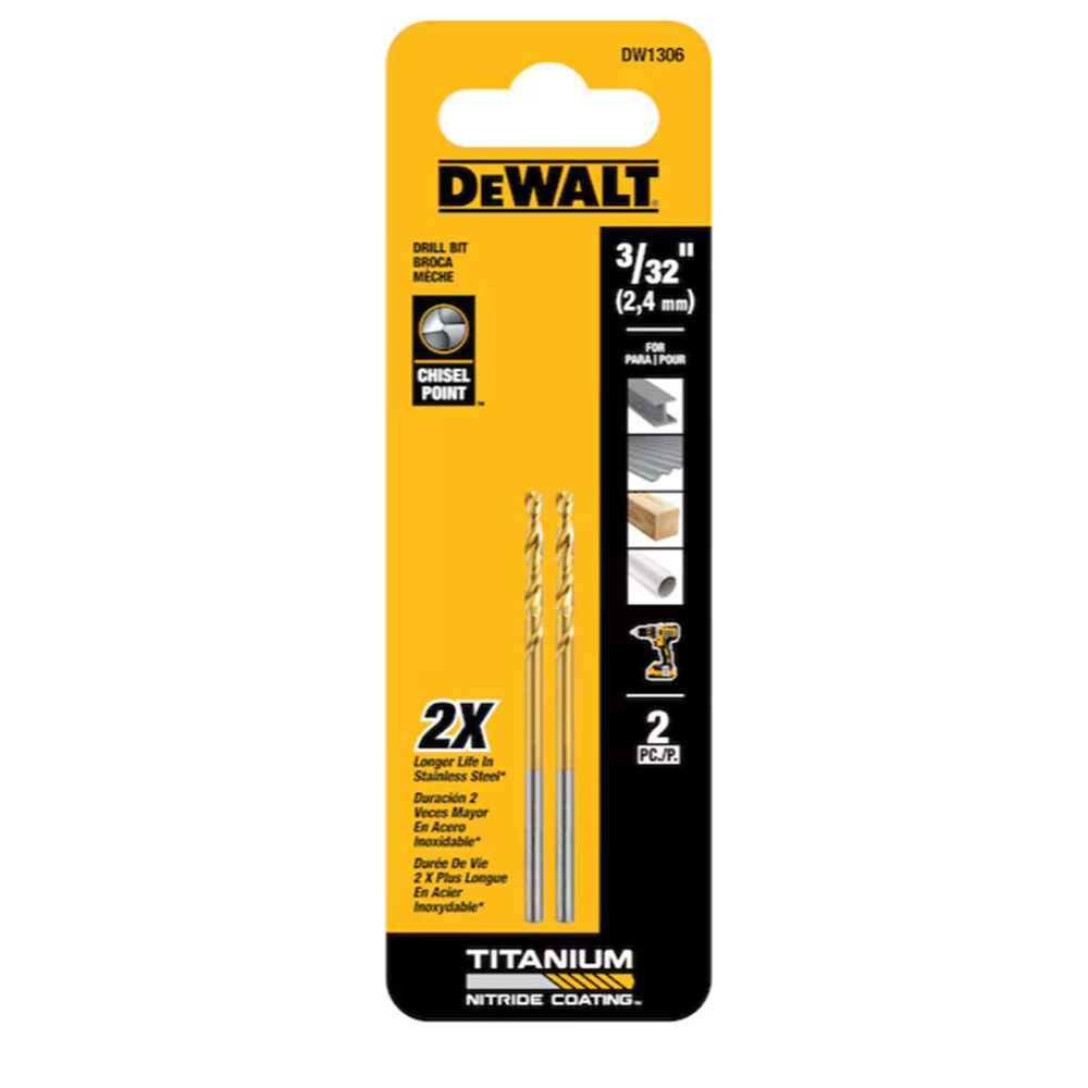 image of 3/32 in Titanium Twist Drill Bits- 2 pc