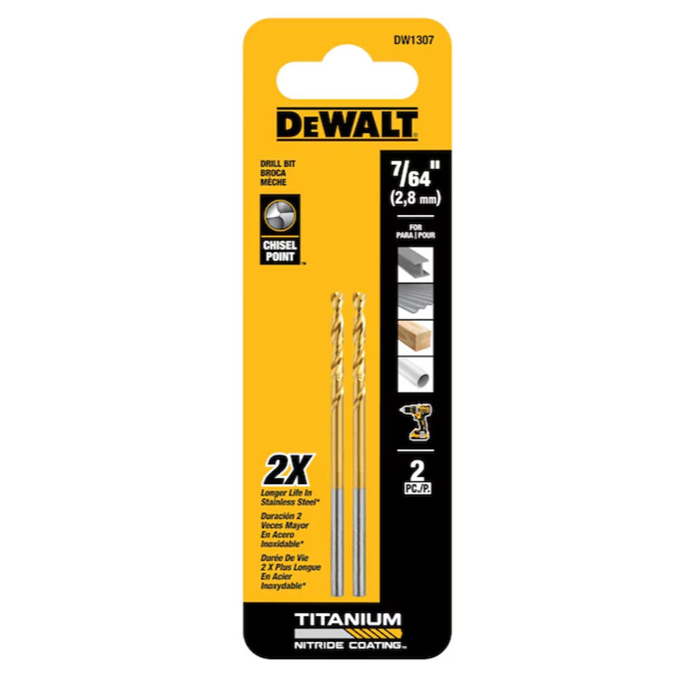 image of 7/64 in Titanium Twist Drill Bits- 2 pc