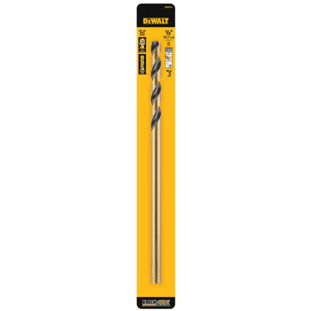 image of 1/2 in x 12 in Black and Gold Twist Drill Bit