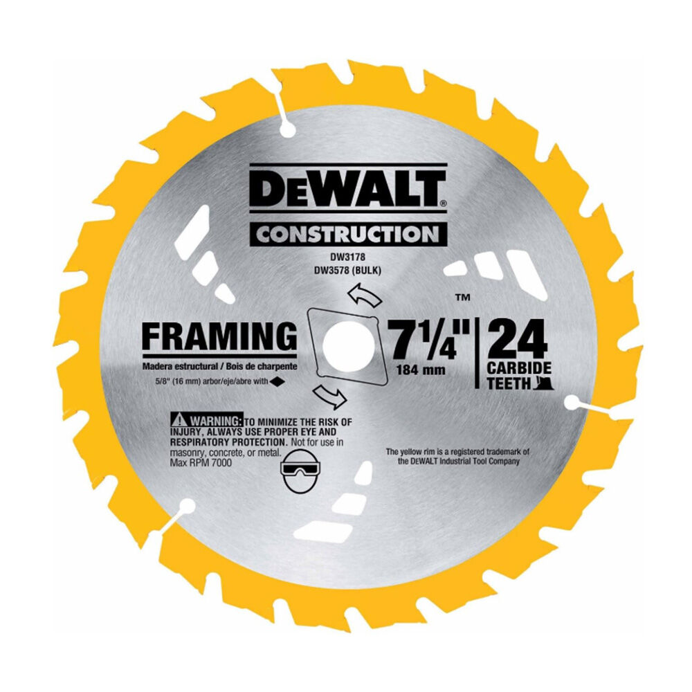 image of 7 1/4 in 24 Tooth Carbide Circular Saw Blade- 10 pc