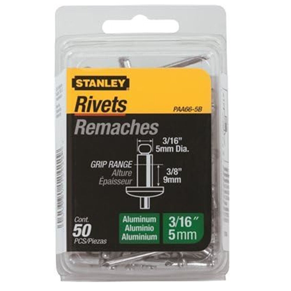 image of 3/16 in x 3/8 in Aluminum Grip Rivets- 50 pc