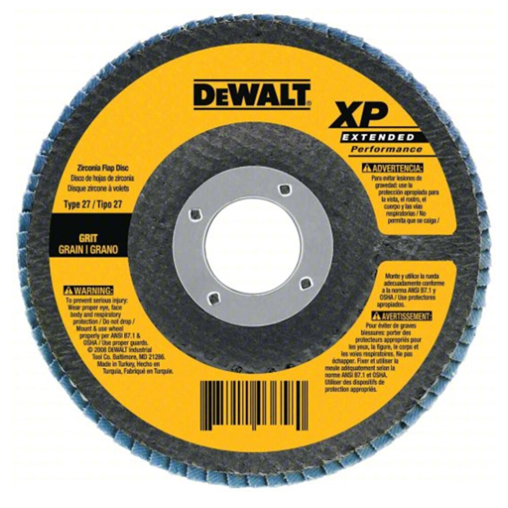 image of 4 1/2 in x 5/8 in 60 Grit Zirconia Angle Grinder Flap Disc