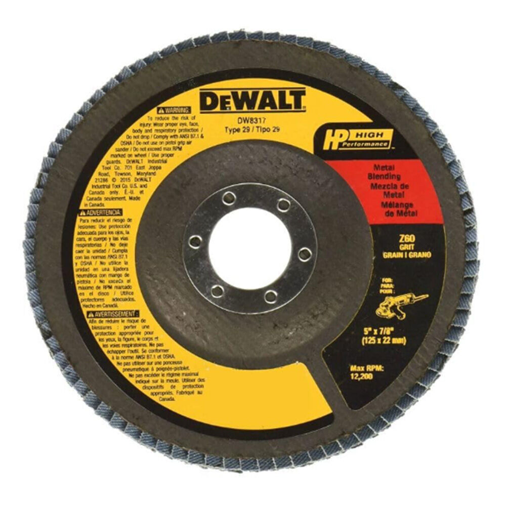 image of 5 in x 7/8 in 60 Grit Zirconia Angle Grinder Flap Disc