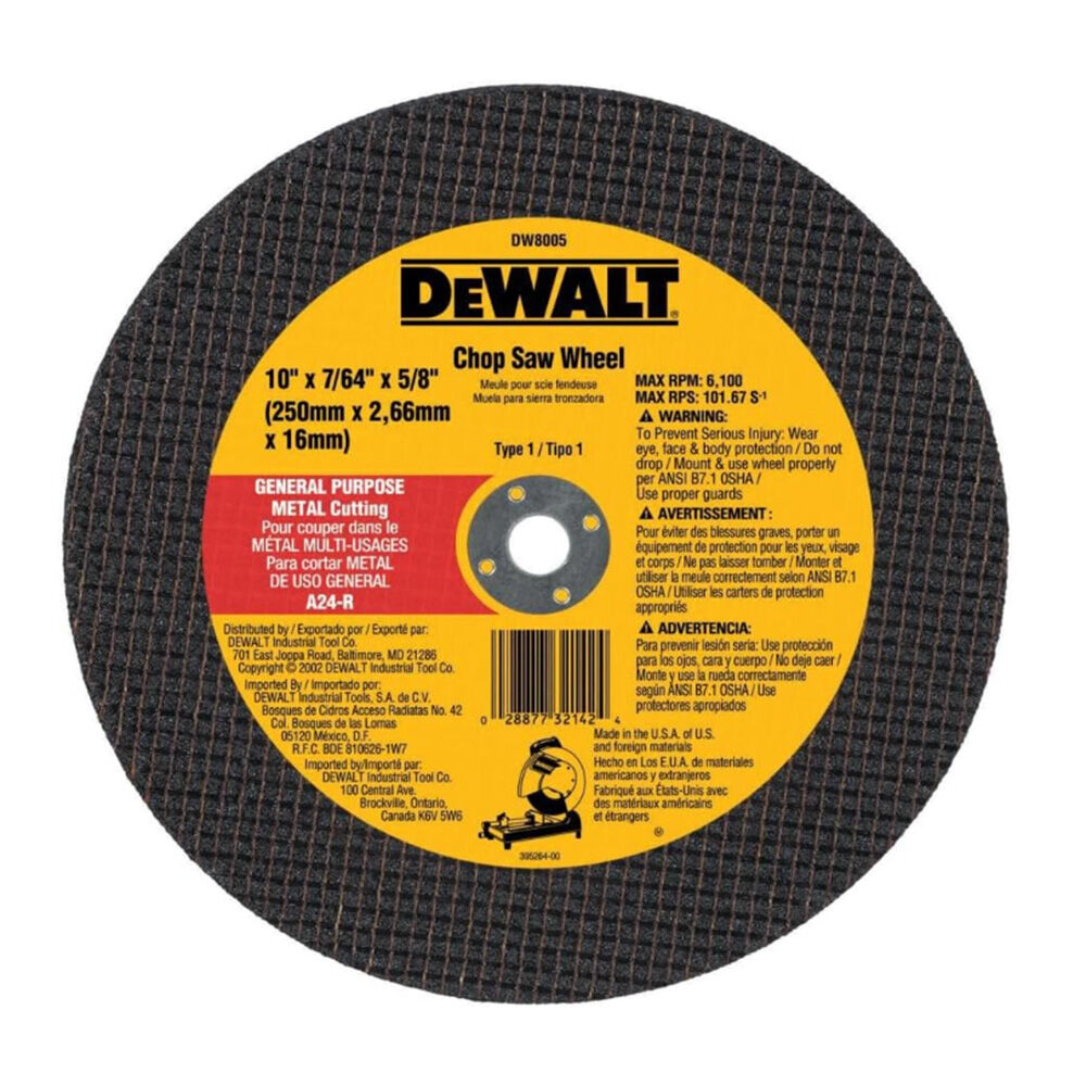 image of 10 in x 7/64 in x 5/8 in General Purpose Metal Chop Saw Wheel