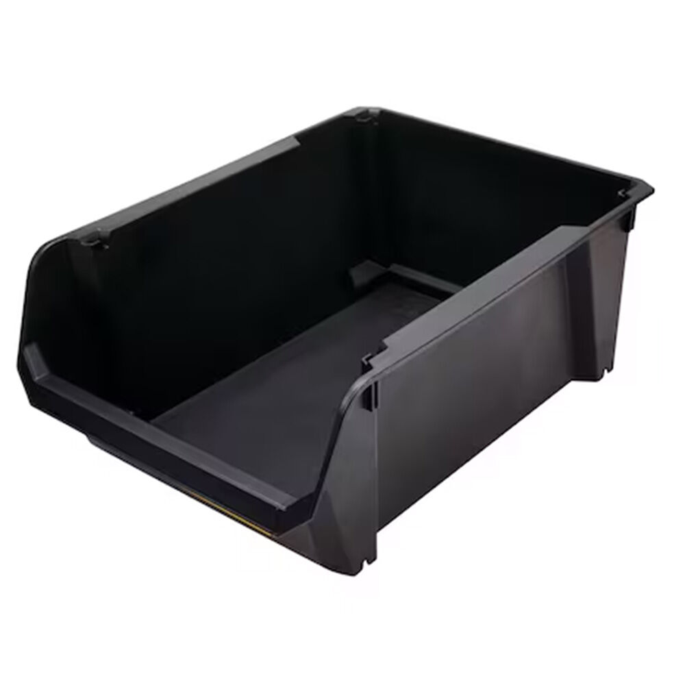 image of 17.7 in Stackable Polypropylene Storage Bin- Black
