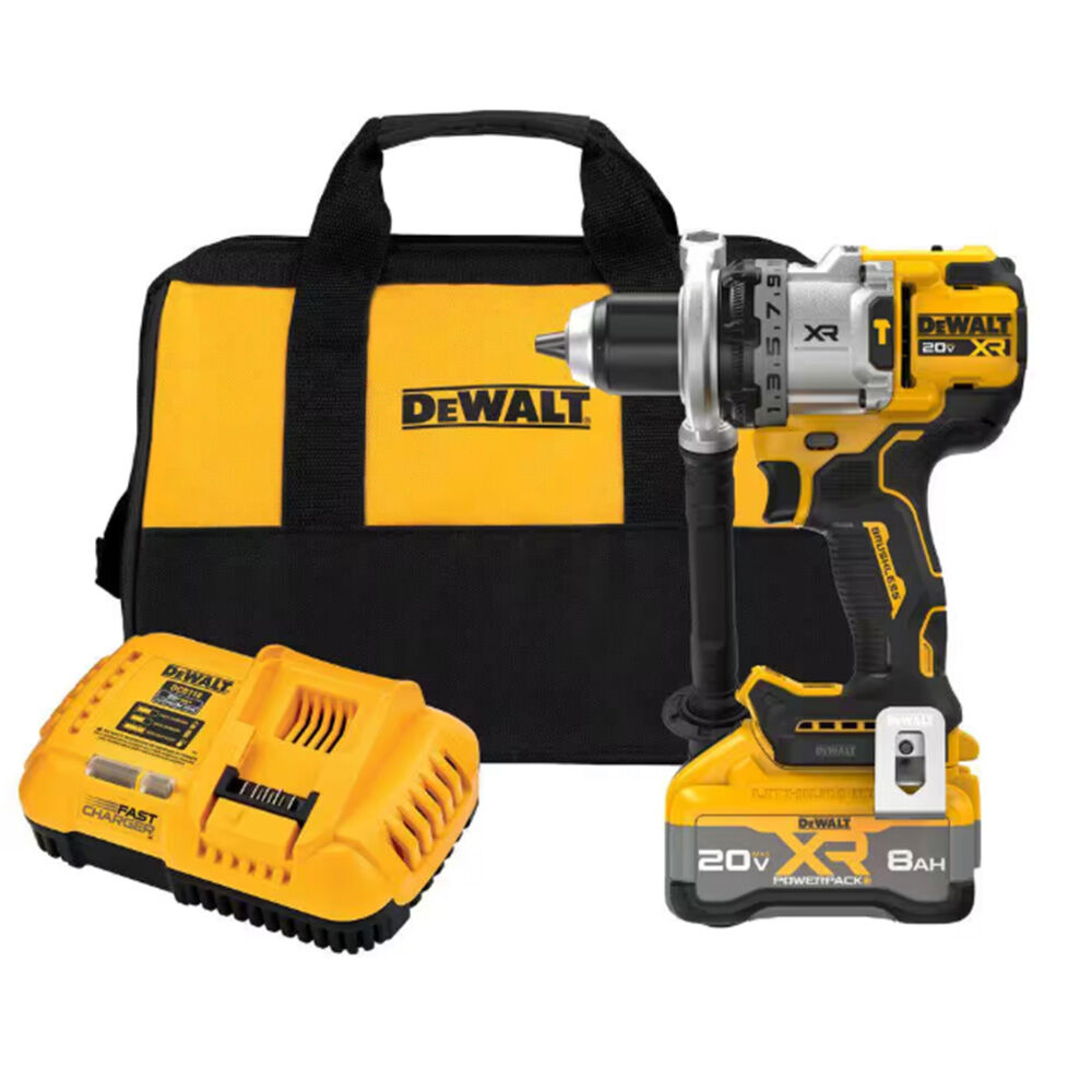 image of 20V XR Lithium-Ion Cordless Hammer Drill Kit with 8 Ah Battery, Charger and Kit Bag