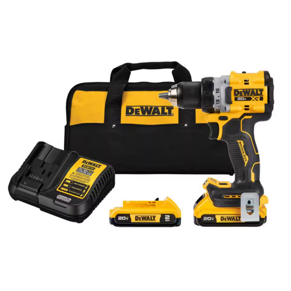 image of 1/2 in 20V MAX Lithium-Ion Cordless Brushless Drill Driver Kit with 2 Ah Batteries, Charger and Bag