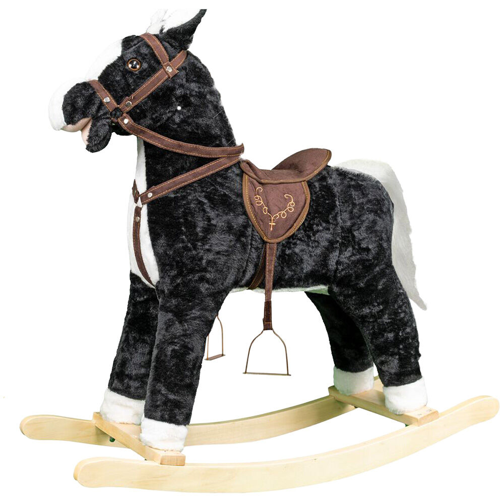 image of Plush Rocking Horse, Black