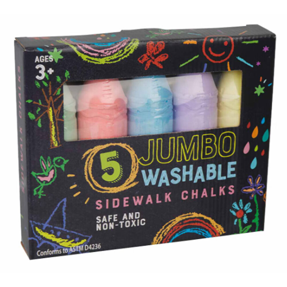 image of Jumbo Washable Sidewalk Chalk- 5 ct