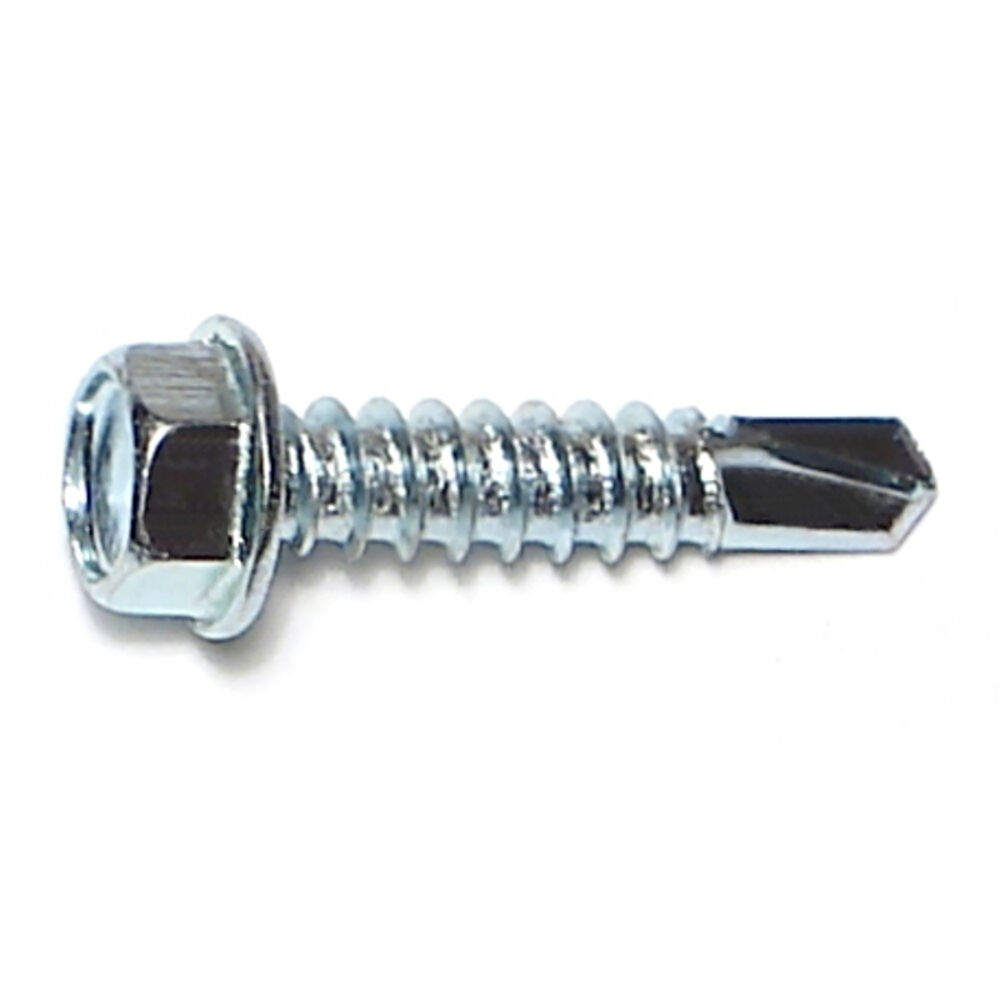 image of #12 x 1 Zinc Hex Washer Head Self-Drilling Screw