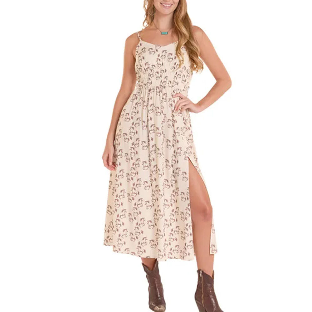 image of Women's Horse Print Midi Dress