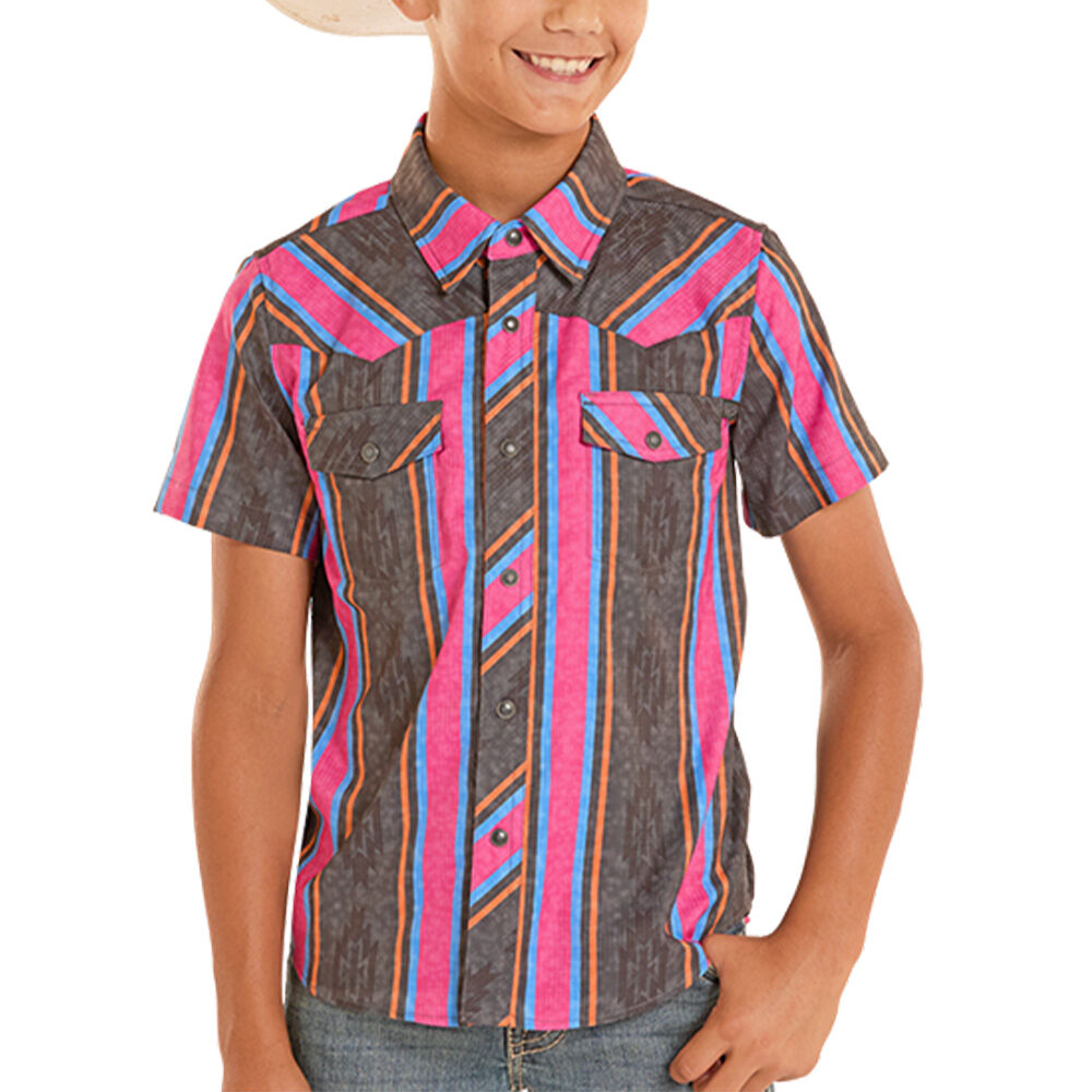 image of Kids' TEK Ripstop Short Sleeve Snap Shirt