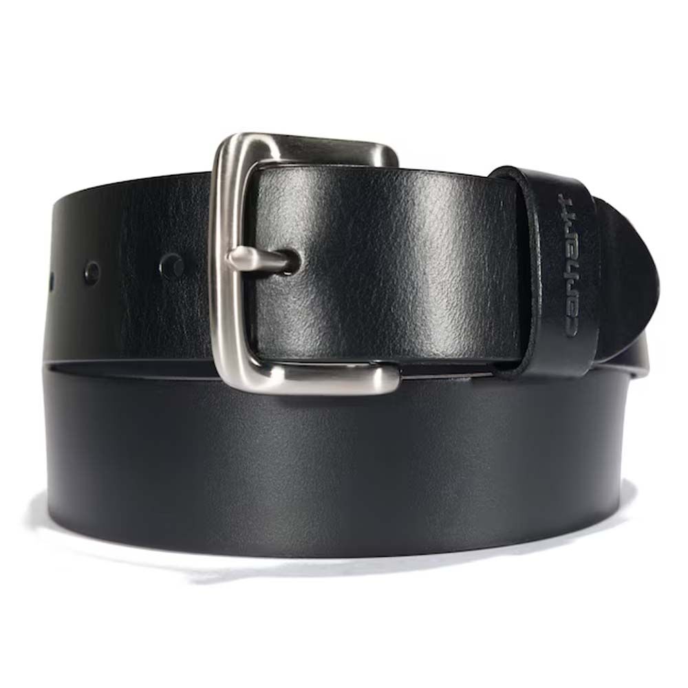 image of Men's Classic Leather/Nylon Belt, Black/Nickel