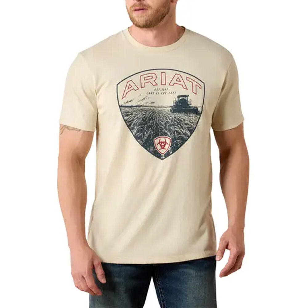 image of Men's Land of the Free Farm Shield Short Sleeve T-Shirt