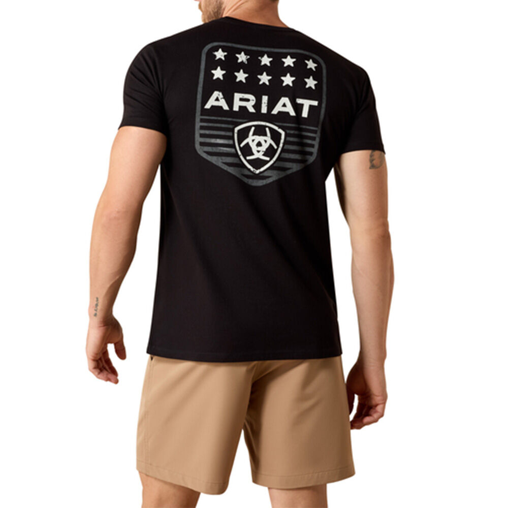 image of Men's Stripe Patriotic Badge Short Sleeve T-Shirt