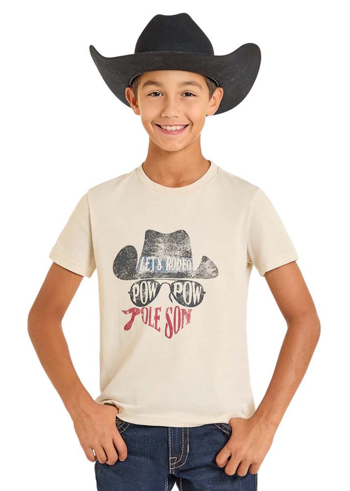 image of Boy's Dale Brisby Graphic Short Sleeve Shirt, Cream
