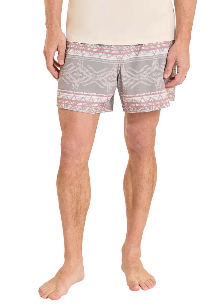 image of Men's Southwestern Aztec Print Volley Swim Short, Taupe