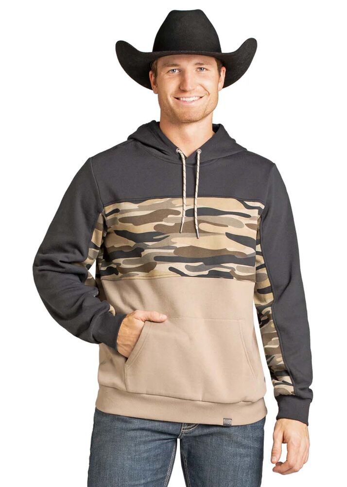 image of Men's Camo Block Hoodie, Tan