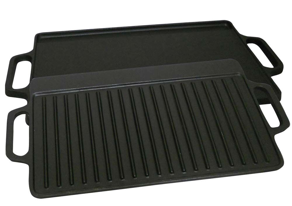 image of Pre-seasoned Cast Iron 2-Sided Griddle, 21 in