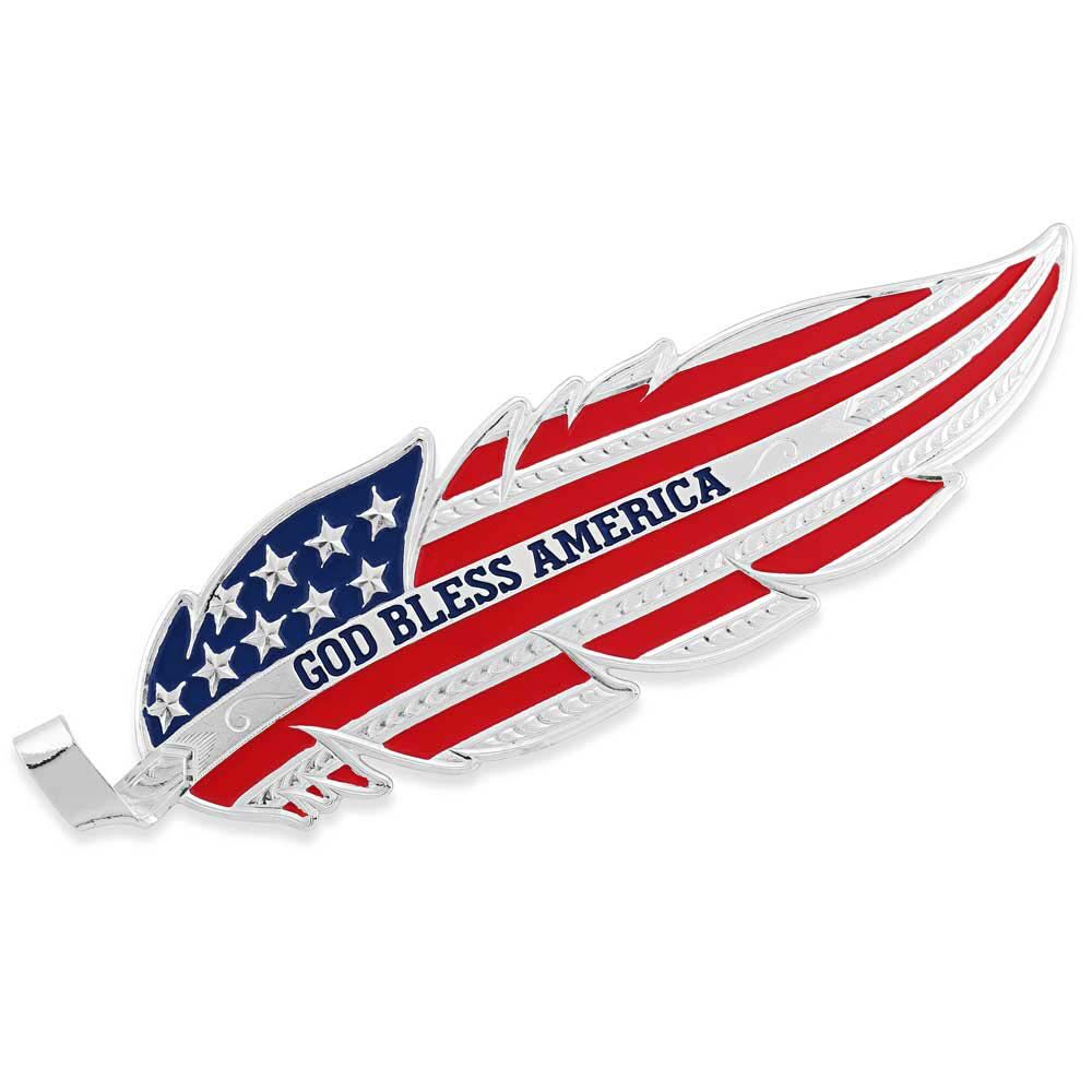 image of USA Flag Hat Feather