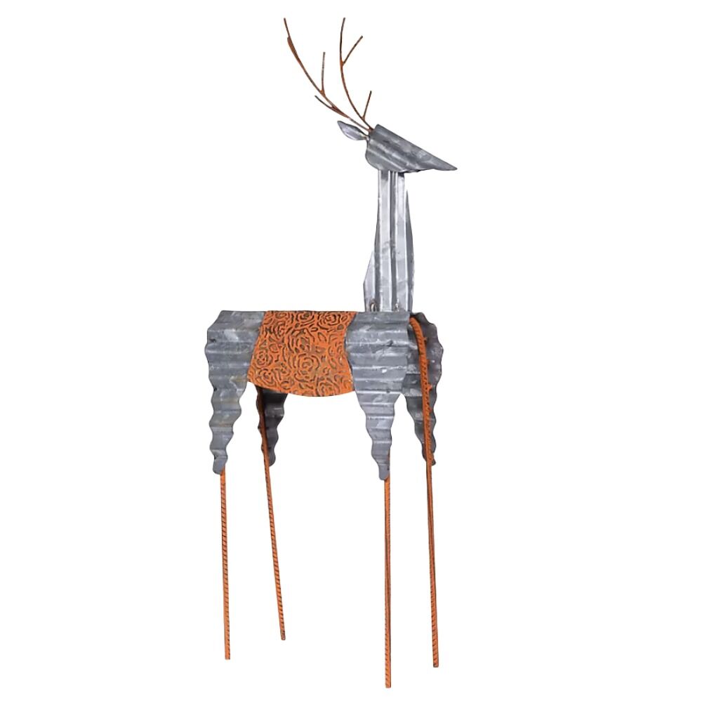 image of Rustic Metal Reindeer Decor