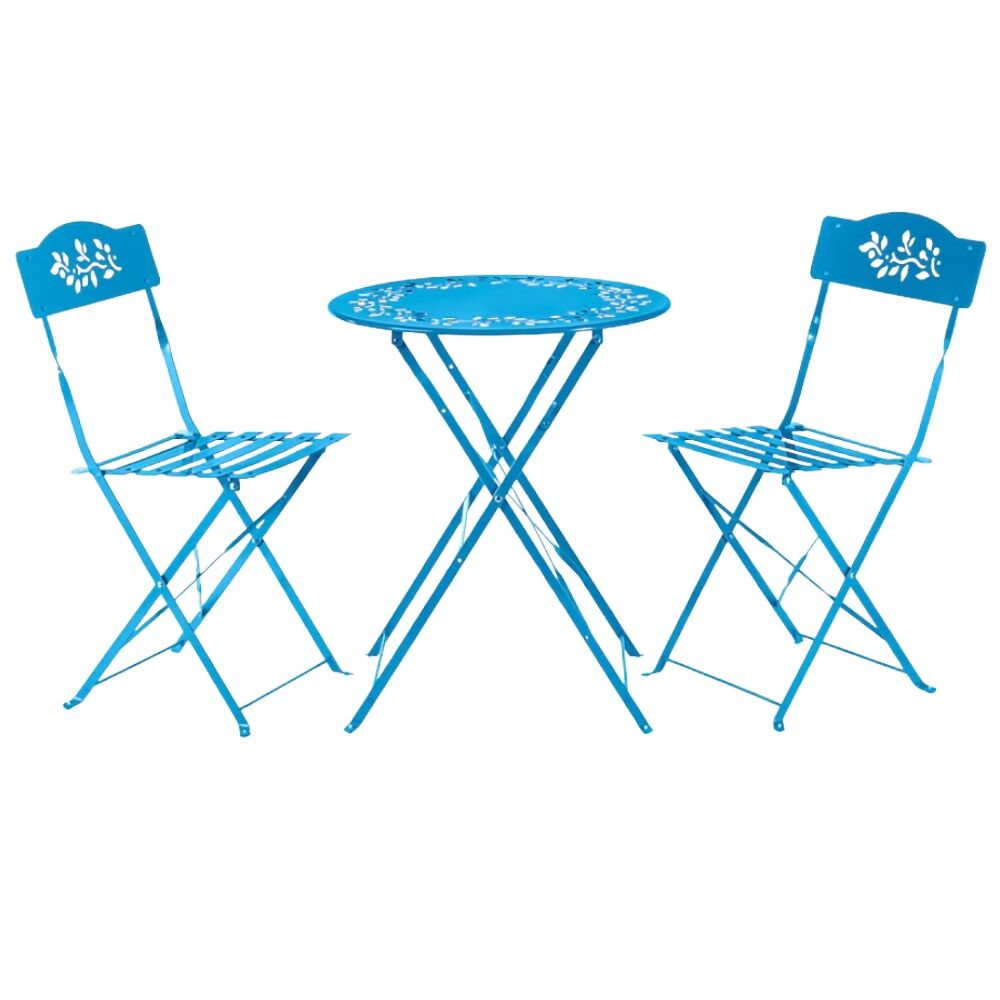 image of Metal Bistro Set - Blue, 3 pc