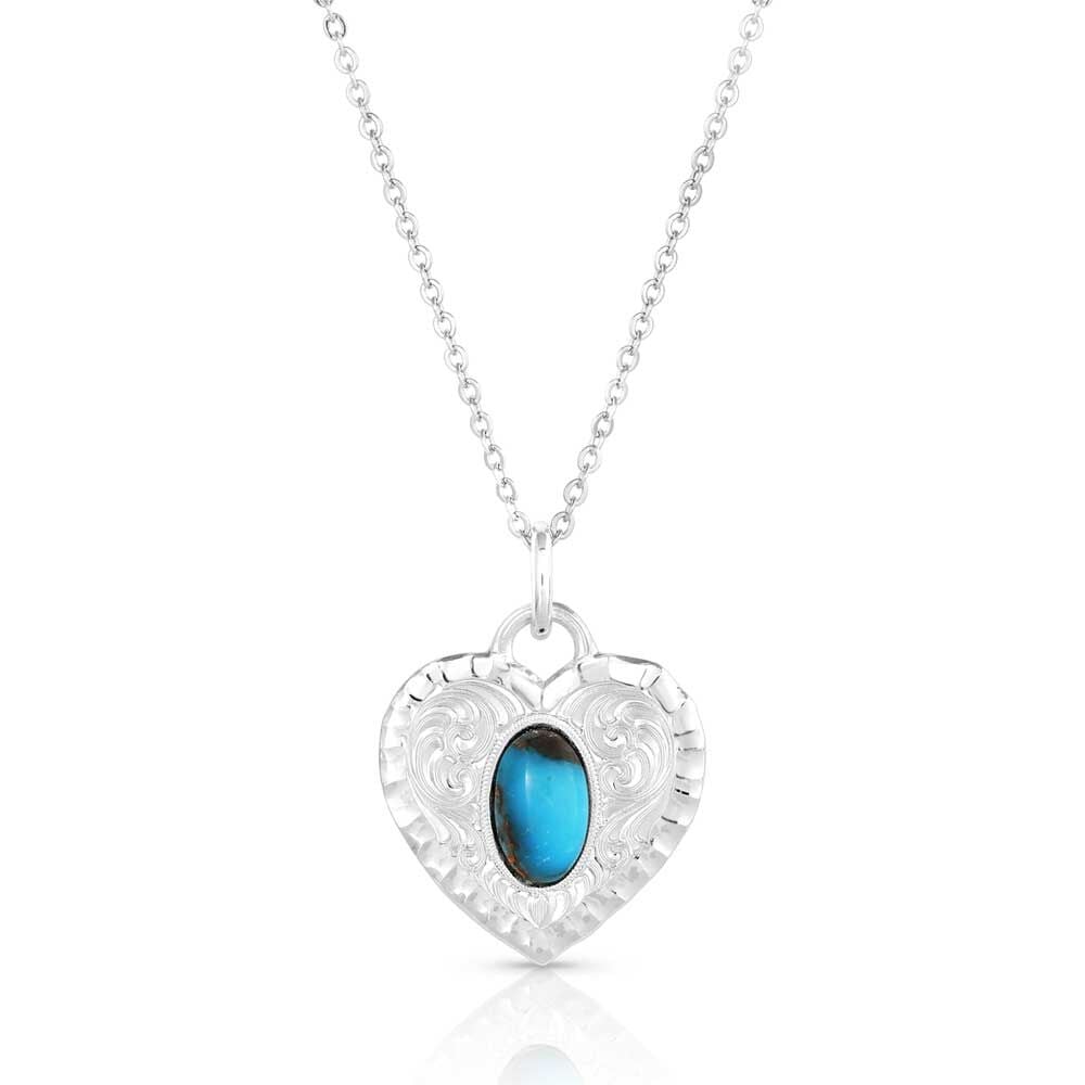 image of Chiseled Heart Turquoise Necklace
