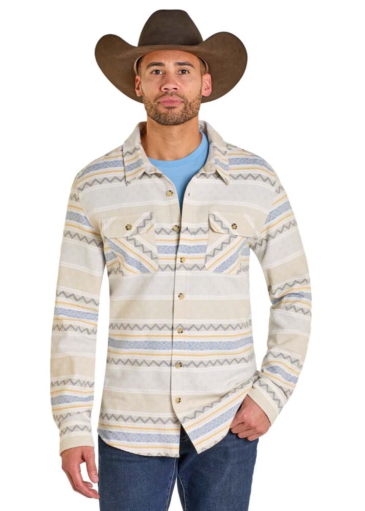 image of Men's Aztec Jacquard Shirt Jacket, Cream