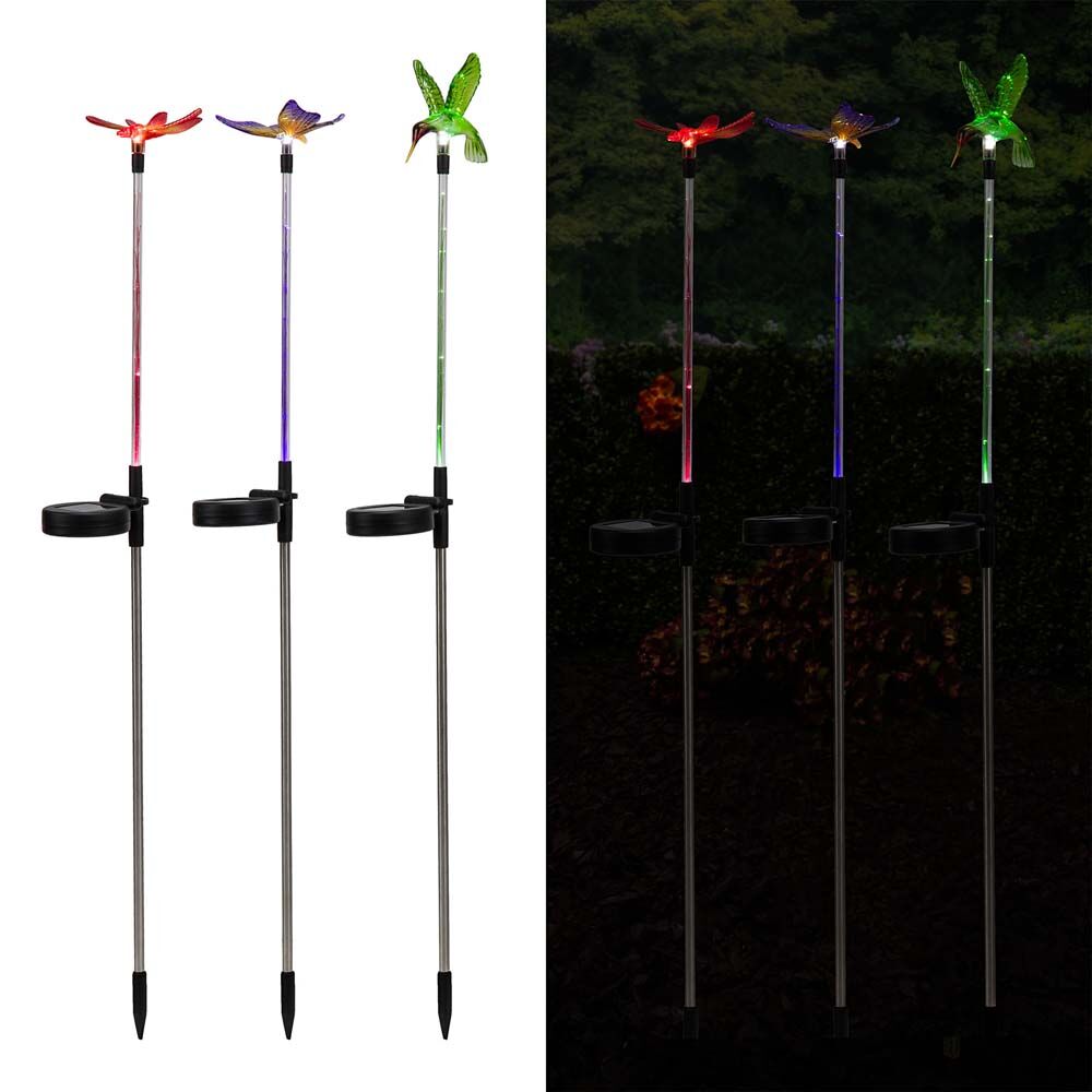 image of Solar Insects and Bird Garden Stake