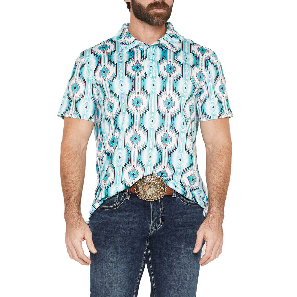 image of Men's Dale Brisby Southwest Print Short Sleeve Polo Shirt