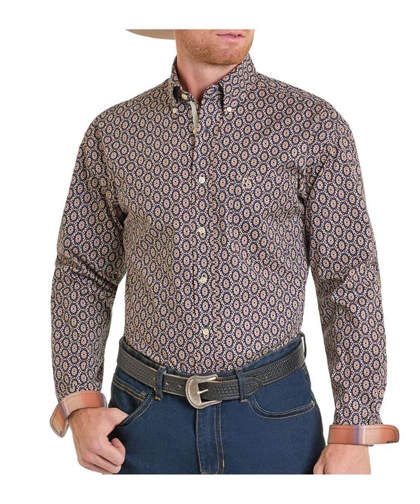 image of Men's Button Down Long Sleeve Shirt, Navy