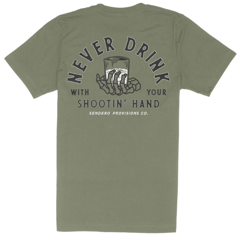 image of Men's T-Shirt- Shootin' Hand, Sage