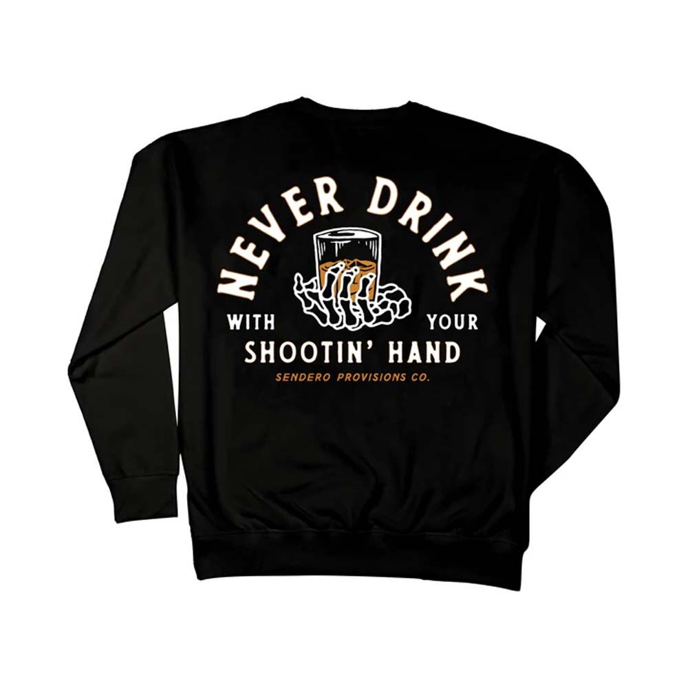 image of Men's Long Sleeve Shirt- Shootin' Hand, Black