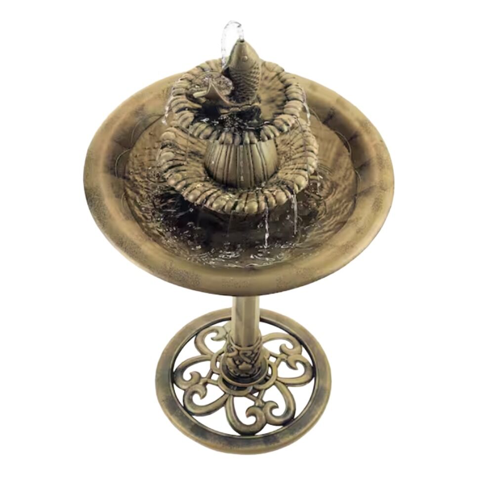 image of Tiered Birdbath Fountain, Gold