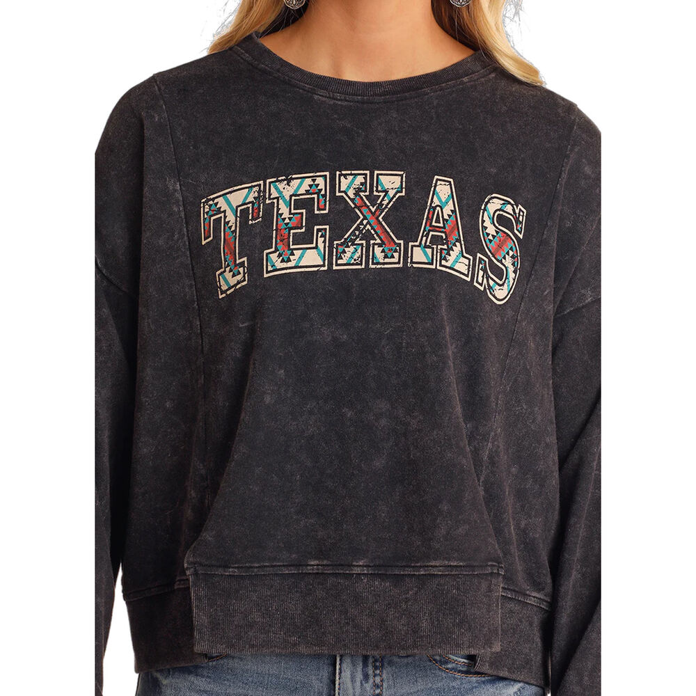image of Women's Long Sleeve Aztec Texas Pullover