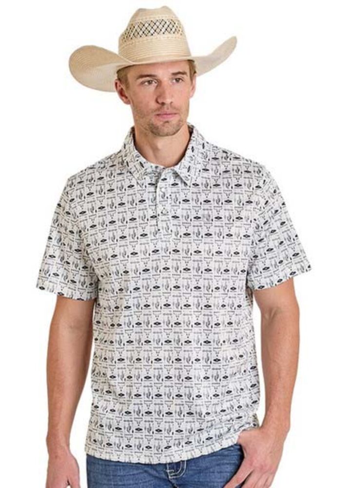 image of Men's Southwest Print Polo, White