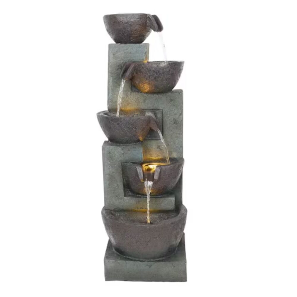 image of 5 Tiered Cascading Waterfall Fountain Bowls