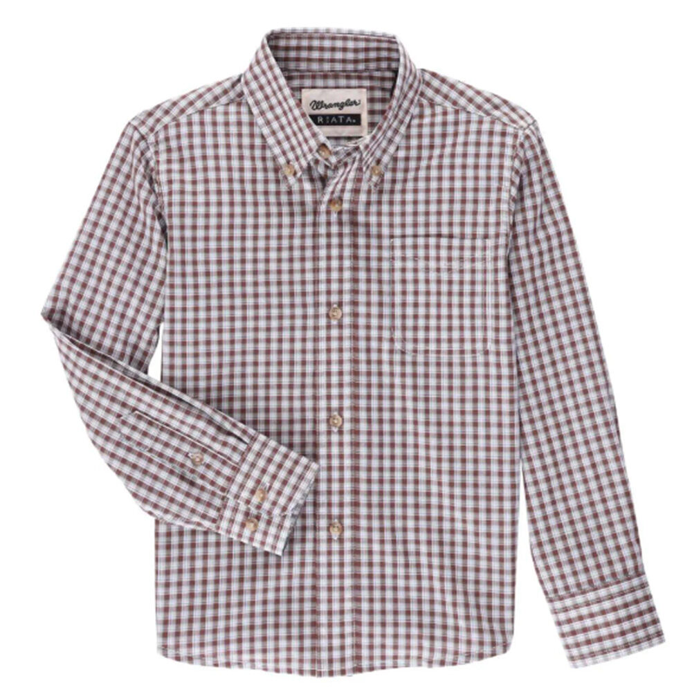 image of Boy's Riata Plaid Long Sleeve Shirt