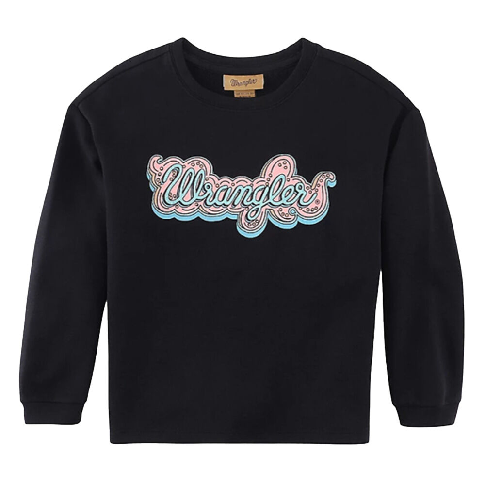 image of Girl's Script Logo Long Sleeve Sweatshirt